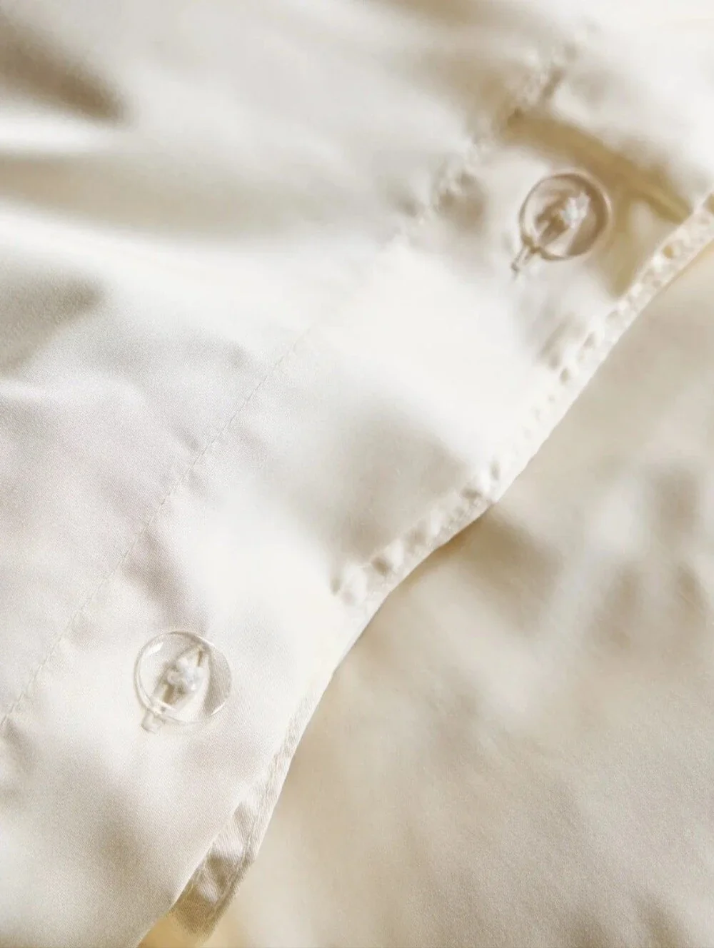 Quince 100% Organic Bamboo Viscose Queen Size Ivory Duvet Cover Set NWOT Preppy